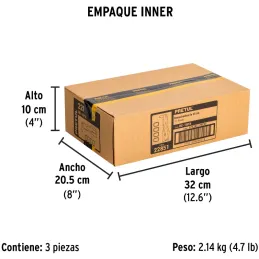 Remachadora 4 Boquillas intercambiable 3/32 1/8 5/32 3/16 Pulgadas Largo 10" incluye llave y Remache, RE-10PX 22851 Pretul Pretu