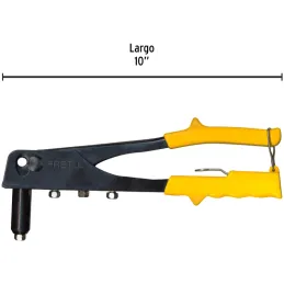 Remachadora 4 Boquillas intercambiable 3/32 1/8 5/32 3/16 Pulgadas Largo 10" incluye llave, RE-10P 22850 Pretul Pretul-Remachado