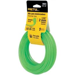 Hilo Redondo para desbrozadora 2mm x15M Blister, HIDE-80P 20023 Pretul Pretul-Hilo Redondo para desbrozadora 2mm x15M Blister, H