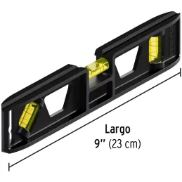 Nivel Torpedo 9", Puntas de Hule, Gotas resistente a la abrasion y al impacto, NT-9P 22450 Pretul Pretul-Nivel Torpedo 9", Punta