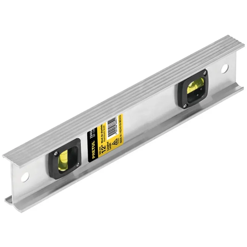 Nivel 12", Cuerpo de Aluminio, Gotas resistente a la abrasion y al impacto, NP-12P 22454 Pretul Pretul-Nivel 12", Cuerpo de Alum
