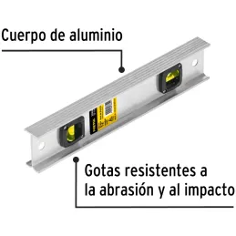 Nivel 12", Cuerpo de Aluminio, Gotas resistente a la abrasion y al impacto, NP-12P 22454 Pretul Pretul-Nivel 12", Cuerpo de Alum