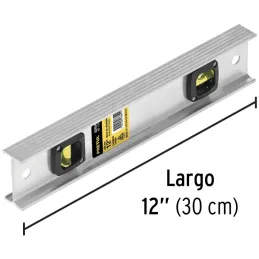 Nivel 12", Cuerpo de Aluminio, Gotas resistente a la abrasion y al impacto, NP-12P 22454 Pretul Pretul-Nivel 12", Cuerpo de Alum