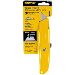 Navaja Multiusos cuchilla retractil 6", Incluye 4 cuchillas de repuesto, NM-6P 22400 Pretul Pretul-Navaja Multiusos cuchilla ret