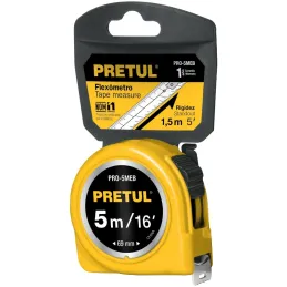 Winchas Flexometro Amarillo 5M CintaAncha ABS Pretul 21606 Pretul-Winchas Flexometro Amarillo 5M CintaAncha ABS Pretul 21606 Fab
