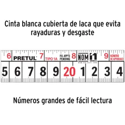 Winchas Flexometro Amarillo 5M CintaAncha ABS Pretul 21606 Pretul-Winchas Flexometro Amarillo 5M CintaAncha ABS Pretul 21606 Fab