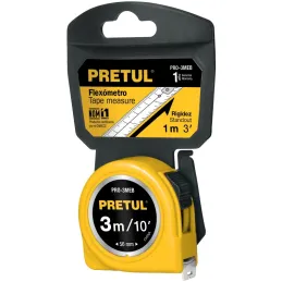 Winchas Flexometro Amarillo 3M CintaAncha ABS Pretul 21605 Pretul-Winchas Flexometro Amarillo 3M CintaAncha ABS Pretul 21605 Fab