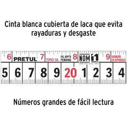 Winchas Flexometro Amarillo 3M CintaAncha ABS Pretul 21605 Pretul-Winchas Flexometro Amarillo 3M CintaAncha ABS Pretul 21605 Fab