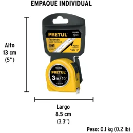 Winchas Flexometro Amarillo 3M CintaAncha ABS Pretul 21605 Pretul-Winchas Flexometro Amarillo 3M CintaAncha ABS Pretul 21605 Fab