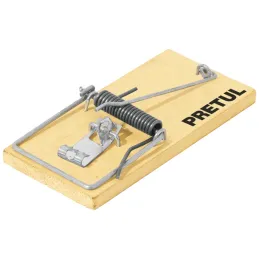 Trampa de Madera 4", para raton 2 unidades, activacion al sensible contacto, RAT-4M 23709 Pretul Pretul-Trampa de Madera 4", par