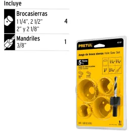 Juegos para instalar cerraduras, 5 piezas, para madera y aluminio, KIT-5P 23550 Pretul Pretul-Juegos para instalar cerraduras, 5