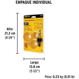 Juegos para instalar cerraduras, 5 piezas, para madera y aluminio, KIT-5P 23550 Pretul Pretul-Juegos para instalar cerraduras, 5