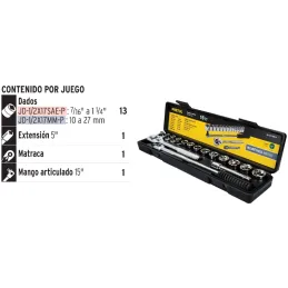 Juegos de herramientas 16 Piezas MM E1/2 EP Pretul 21174 Pretul-Juegos de herramientas 16 Piezas MM E1/2 EP Pretul 21174 Estuche