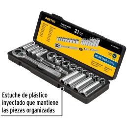 Juegos de herramientas 21 Piezas MM E3/8 EP Pretul 21191 Pretul-Juegos de herramientas 21 Piezas MM E3/8 EP Pretul 21191 Estuche