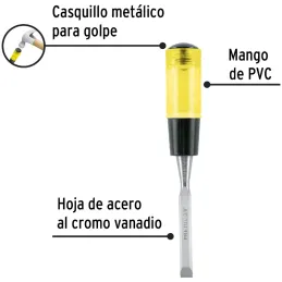 Formones 3/8", en acero al Carbono, FT-3/8 21653 Pretul Pretul-Formones 3/8", en acero al Carbono, FT-3/8 21653 Pretul Hoja de a