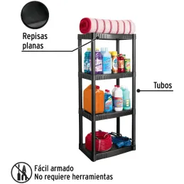 Estantes Plastico uso Pesado 4 Repisas Ventiladas 108kg Pretul 25075 Pretul-Estantes Plastico uso Pesado 4 Repisas Ventiladas 10