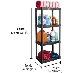 Estantes Plastico uso Pesado 4 Repisas Ventiladas 108kg Pretul 25075 Pretul-Estantes Plastico uso Pesado 4 Repisas Ventiladas 10