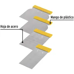 Juego de 4 Cuñas, Hojas Flexible 50, 80, 100 y 120 mm, CUÑ-4P 24200 Pretul Pretul-Juego de 4 Cuñas, Hojas Flexible 50, 80, 100 y