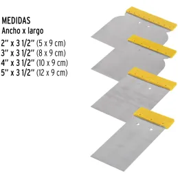 Juego de 4 Cuñas, Hojas Flexible 50, 80, 100 y 120 mm, CUÑ-4P 24200 Pretul Pretul-Juego de 4 Cuñas, Hojas Flexible 50, 80, 100 y