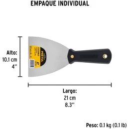 Espatula Flexible 4", Hoja a todo lo largo del Mango para maxima Resistencia, ET-4F 21517 Pretul Pretul-Espatula Flexible 4", Ho