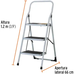 Escaleras Tubulares 3 Peldaños Plegables T3 Max2.2m P6.2kg Acero, Pretul 24120 Pretul-Escaleras Tubulares 3 Peldaños Plegables T