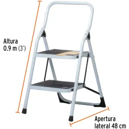 Escaleras Tubulares 2 Peldaños Plegables T3 Max2m P4.5kg Acero, Pretul 24118 Pretul-Escaleras Tubulares 2 Peldaños Plegables T3 
