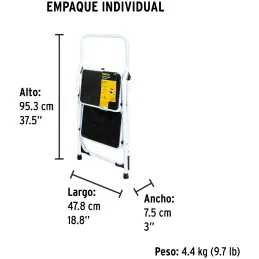 Escaleras Tubulares 2 Peldaños Plegables T3 Max2m P4.5kg Acero, Pretul 24118 Pretul-Escaleras Tubulares 2 Peldaños Plegables T3 