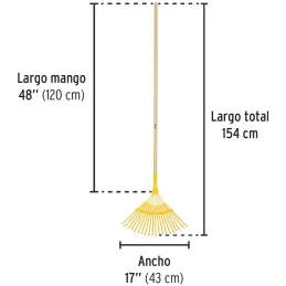Escobas Metalica Curva 17" 20 Dientes Mango 48" Calibre 20, EM-20P 21431 Pretul Pretul-Escobas Metalica Curva 17" 20 Dientes Man