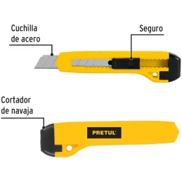 Cutter 6" 18mm Plastico 1Navaja de Acero, Pretul CUT-6P 22405 Pretul-Cutter 6" 18mm Plastico 1Navaja de Acero, Pretul CUT-6P 224