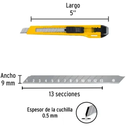 Cutter 5" 9mm Plastico Navaja de Acero, CUT-5PB 22403 Pretul Pretul-Cutter 5" 9mm Plastico Navaja de Acero, CUT-5PB 22403 Pretul