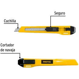 Cutter 5" 9mm Plastico Navaja de Acero, CUT-5PB 22403 Pretul Pretul-Cutter 5" 9mm Plastico Navaja de Acero, CUT-5PB 22403 Pretul
