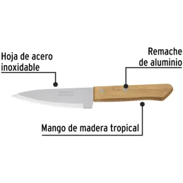 Cuchillo de Chef 5" mango de Madera, acero inoxidable, CUCH-M51 23079 Pretul Pretul-Cuchillo de Chef 5" mango de Madera, acero i