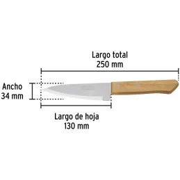 Cuchillo de Chef 5" mango de Madera, acero inoxidable, CUCH-M51 23079 Pretul Pretul-Cuchillo de Chef 5" mango de Madera, acero i