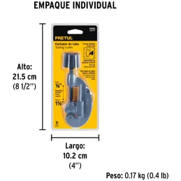 Cortador de Tubo de Cobre Apertura 1 1/8", Incluye Cuchilla de Repuesto, COT-P 20960 Pretul Pretul-Cortador de Tubo de Cobre Ape