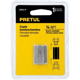 Acople Tipo FF Hembra a Hembra de Laton, Cuerda 1/4 NPT, COPLE-P 27027 Pretul Pretul-Acople Tipo FF Hembra a Hembra de Laton, Cu