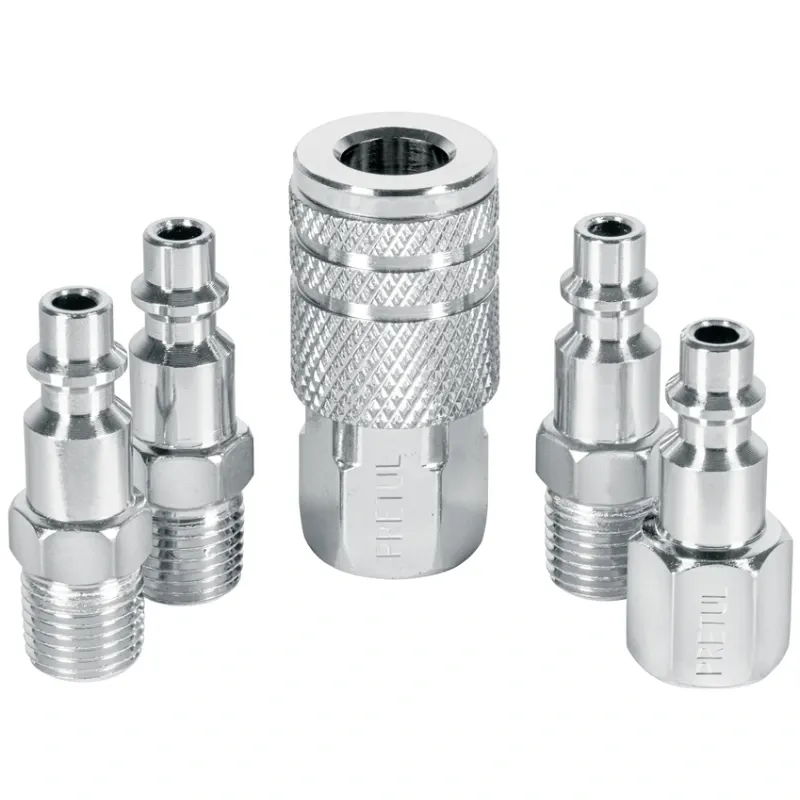 Juego de Acople F y Conectores de Acero Cromado 5 Piezas, Cuerda 1/4 NPT, CORAL-5P 27021 Pretul Pretul-Juego de Acople F y Conec