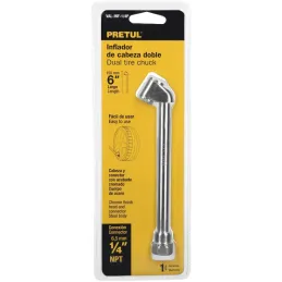 Inflador doble Cabeza Metalico, para llantas de Camion, 1/4 NPT, VAL-INF-1/4P 21694 Pretul Pretul-Inflador doble Cabeza Metalico
