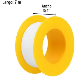 Teflon Sella Roscas 3/4" x7m E0.065mm sellar y prevenir fugas Pretul 27011 Pretul-Teflon Sella Roscas 3/4" x7m E0.065mm sellar y