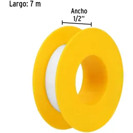 Teflon Sella Roscas 1/2" x7m E0.065mm Sellar y prevenir fugas Pretul 27010 Pretul-Teflon Sella Roscas 1/2" x7m E0.065mm Sellar y