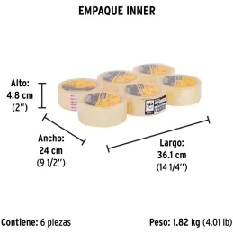 Cintas de Embalaje Transparente 48mm x150m Adhesivo acrilico E0.040mm Pretul 20527 Pretul-Cintas de Embalaje Transparente 48mm x