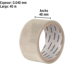 Cintas de Embalaje Transparente 48mm x40m Adhesivo acrilico E0.040mm Pretul 20525 Pretul-Cintas de Embalaje Transparente 48mm x4