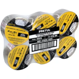 Cintas de Embalaje Transparente 48mm x40m Adhesivo acrilico E0.040mm Pretul 20525 Pretul-Cintas de Embalaje Transparente 48mm x4