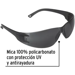 Lentes de Seguridad Gris, 100% Policarbonato con UV Antirayadura, LEN-SN-P 20402 Pretul Pretul-Lentes de Seguridad Gris, 100% Po