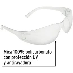 Lentes de Seguridad Transparente, 100% Policarbonato con UV Antirayadura, LEN-ST-P 20401 Pretul Pretul-Lentes de Seguridad Trans