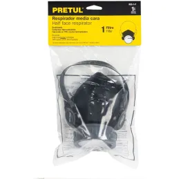 Respirador 1 Filtro Sin Cartuchos incluye Valvula de Exhalacion, Bandas Elasticas Ajustable, RES-1-P 23390 Pretul Pretul-Respira