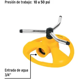 Aspersor Plastico 3 Brazos de Aluminio 3/4", Alcance 5m, 50 PSI, Area 360, REG-3 20065 Pretul Pretul-Aspersor Plastico 3 Brazos 