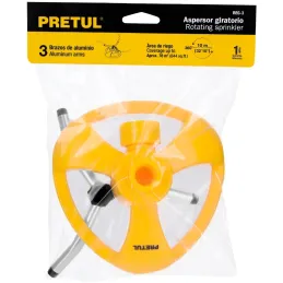 Aspersor Plastico 3 Brazos de Aluminio 3/4", Alcance 5m, 50 PSI, Area 360, REG-3 20065 Pretul Pretul-Aspersor Plastico 3 Brazos 
