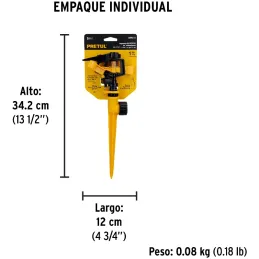 Aspersor Plastico 1 via Entrada 3/4", Estaca 19.5cm, Alcance 8m, Area 360, 50 PSI, ASPRO-11 20055 Pretul Pretul-Aspersor Plastic
