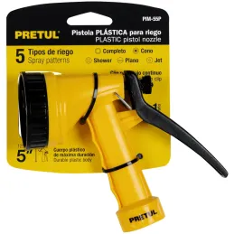 Pistola de Riego 5 Funciones Plasticas Gatillo y Clip para flujo continuo, PIM-55P 22765 Pretul Pretul-Pistola de Riego 5 Funcio