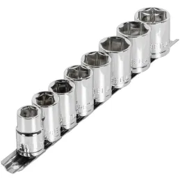 Juego de 8 dados Milimetrico 13 mm a 24 mm, encastre 1/2", en acero al carbono, JD-1/2X9mm-P 21176 Pretul Pretul-Juego de 8 dado